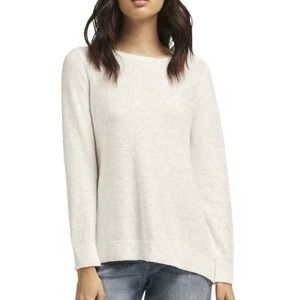 DKNY Woman's White Sequin Long Sleeve Lightweight Sweater Size Small